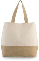 CANVAS & JUTE HOLD-ALL SHOPPER BAG Natural/Natural