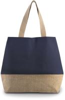 CANVAS & JUTE HOLD-ALL SHOPPER BAG Patriot Blue/Natural