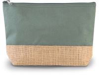 CANVAS & JUTE POUCH Dusty Light Green/Natural