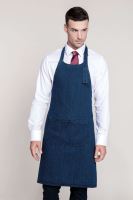 COTTON APRON WITH POCKET Black Denim