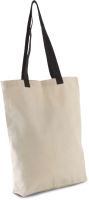 FLAT CANVAS SHOPPER WITH CONTRAST HANDLE