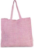 JUCO STRIPED SHOPPER BAG Magenta/Natural