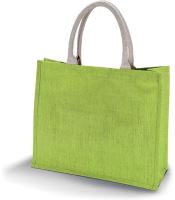 JUTE BEACH BAG Lime Green