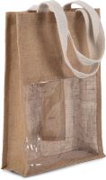 JUTE BOTTLE BAG Natural/Gold