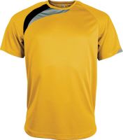 KIDS' SHORT-SLEEVED JERSEY Sporty Yellow/Black/Storm Grey