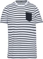 KIDS' STRIPED SHORT SLEEVE SAILOR T-SHIRT WITH POCKET