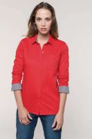 LADIES’ NEVADA LONG SLEEVE COTTON SHIRT Red