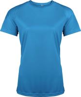 LADIES' SHORT-SLEEVED SPORTS T-SHIRT Aqua Blue