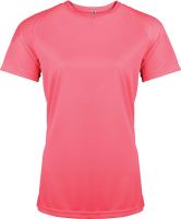 LADIES' SHORT-SLEEVED SPORTS T-SHIRT Fluorescent Pink