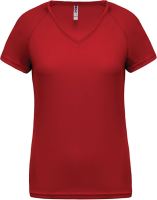 LADIES’ V-NECK SHORT SLEEVE SPORTS T-SHIRT