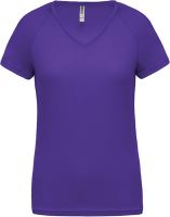 LADIES’ V-NECK SHORT SLEEVE SPORTS T-SHIRT Violet