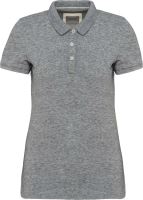 LADIES' VINTAGE SHORT SLEEVE POLO SHIRT Slub Grey Heather