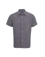 MEN'S SHORT SLEEVE GINGHAM COTTON MICROCHECK SHIRT 