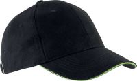 ORLANDO - OEKOTEX CERTIFIED 6 PANEL CAP Black/Lime