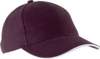 ORLANDO - OEKOTEX CERTIFIED 6 PANEL CAP Burgundy/White