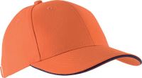 ORLANDO - OEKOTEX CERTIFIED 6 PANEL CAP Orange/Navy