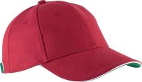 ORLANDO - OEKOTEX CERTIFIED 6 PANEL CAP Red/White/Green