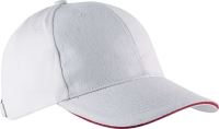 ORLANDO - OEKOTEX CERTIFIED 6 PANEL CAP White/Red