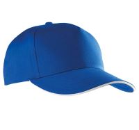 SANDWICH PEAK CAP - 5 PANELS Royal Blue/White