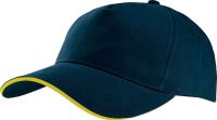 SANDWICH PEAK CAP - 5 PANELS Navy/Yellow