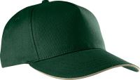 SANDWICH PEAK CAP - 5 PANELS Forest Green/Beige