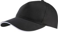 SANDWICH PEAK CAP - 5 PANELS Black/White