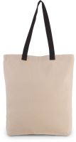 SHOPPER BAG WITH GUSSET AND CONTRAST COLOUR HANDLE 