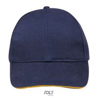 SOL'S BUFFALO - SIX PANEL CAP French Navy/Neon Orange