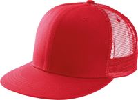 TRUCKER FLAT PEAK CAP - 6 PANELS Red