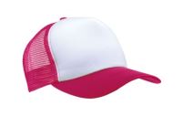 TRUCKER MESH CAP - 5 PANELS White/Fuchsia