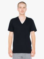 UNISEX FINE JERSEY V-NYAKÚ PÓLÓ Black