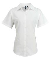 WOMEN'S SHORT SLEEVE SIGNATURE OXFORD BLOUSE White